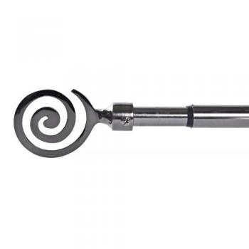 Barra de Cortina Extensibles de Metal Plateada Universal para Dormitorio o Salón de 120-210 cm
