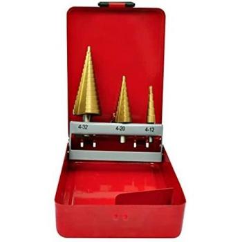 Set de taladro de paso HSS 3-Pieza