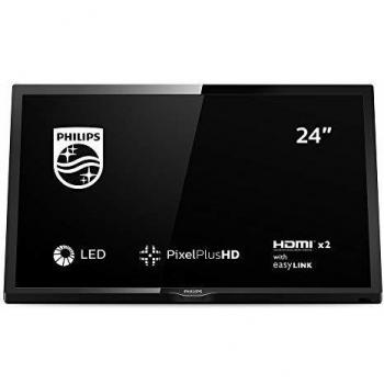 Philips 24PHS4304/12 Televisor LED HD Ready de 24 Pulgadas, Negro con DVB-T/T2/T2-HD/C/S/S2, 6W RMS, 2 HDMI y USB