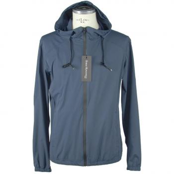 Emilio Romanelli Blue Full Zip Hooded Synthetic Jacket - Size S