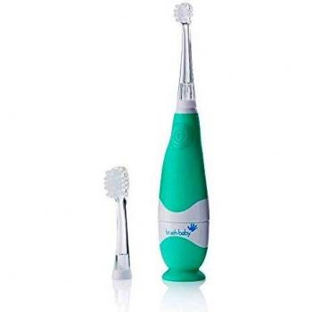 Brush Baby BabySonic Infant and Toddler Electric Toothbrush for Ages 0-3 Years - Smart LED Timer and Gentle Vibration Provide a Fun Brushing Experience