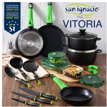 Set de cocina SAN IGNACIO Vitoria: Batería 8 piezas con cacerolas y sartenes antiadherentes, apto para inducción