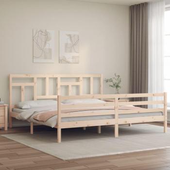 Cama de matrimonio Super King Size con cabecero de madera maciza Blindpiece Marrón