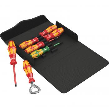 Wera Kraftform VDE Insulated Screwdriver Set with Kraftform Plus Textile Box (7 Piece Set)