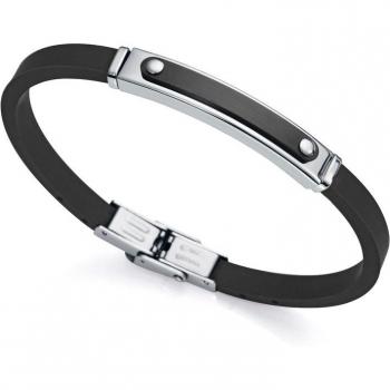 Pulsera Viceroy Heat de silicona negra con placa de acero Ip Negro