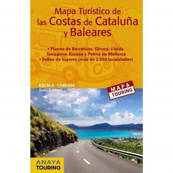 Mapa turístico de las Costas de Cataluña y Baleares - Anaya Touring Club