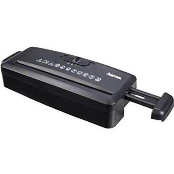 Destructora de Papel Hama Mini S6, Corte en Tiras de 8mm, Capacidad hasta 6 Hojas DIN A4, Función Retroceso, Nivel Seguridad P1 y Clase Protección 1 - Color Negro