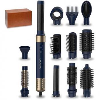Moldeador multifunción CECOTEC Bamba CeramicCare 12in1 AirGlam Blue, 1400W, motor digital, 110000 rpm, 3 velocidades, 3 temperaturas, control inteligente del calor, tecnología Co