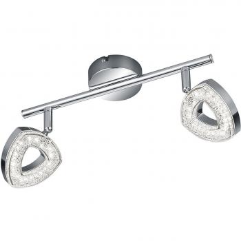 Faretto LED Cromado de 2 Spots en Barra Triangular de 30 cm - Modelo Tours R82132106