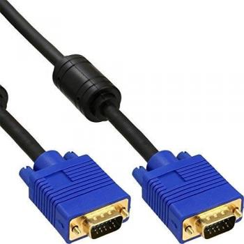 Cable S-VGA Premium 20m, Conectores HD 15 Pines, Color Negro