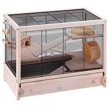 Ferplast FSC Wooden Cage for Hamsters HAMSTERVILLE, Mouse and Small Rodents, Multi Storey, Accessories Included