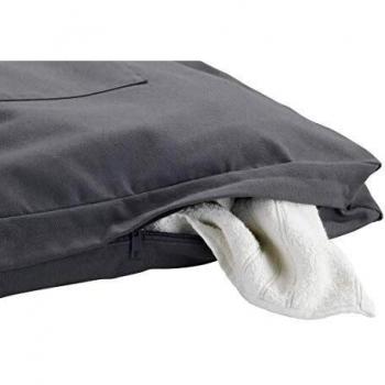 WENKO Contenedor de ropa sucia para la puerta Canguro gris Capacidad: 65 l, Algodón, 52 x 81 x 10 cm, Gris