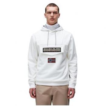 Napapijri Burgee Regular Fit Hoodie for Men - Écru/White