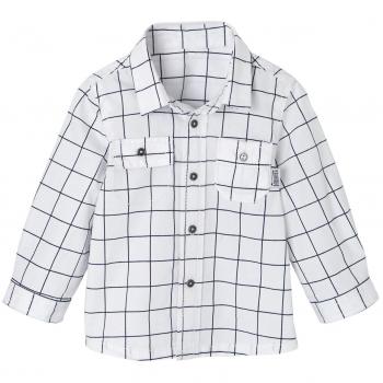 VERTBAUDET Camisa para bebé niño con Motivo Estampado Blanco Claro a Cuadros 3-6 Meses, 67CM