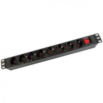 Regleta Eléctrica Kimex de 8 Tomas con Interruptor para Rack de 19 - Altura 1U