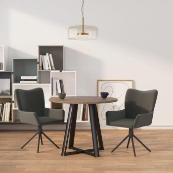 Dark Gray Velvet Swivel Dining Chairs - Set of 2