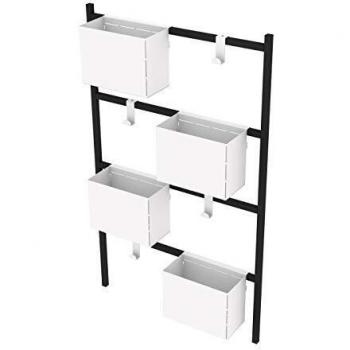 Levira z jardinera soporte para plantas acer 53 x 87 blanco y negro