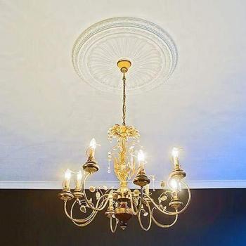 Rosetón Decorativo de Techo Neorrenacentista Blanco Ø 88,7 cm Profhome