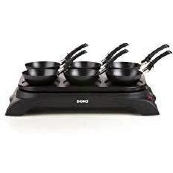 Wok Eléctrico DOMO DO8710W para 6 Personas, 1000W, Color Negro