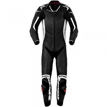 Spidi Replica Piloti Wind Pro - Traje de moto de piel, blanco y negro, 52