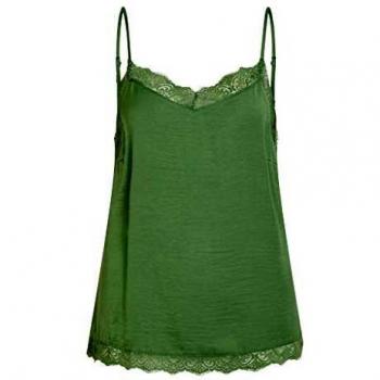 Vila Vicava Lace Singlet Noos Top - Camiseta para mujer verde S