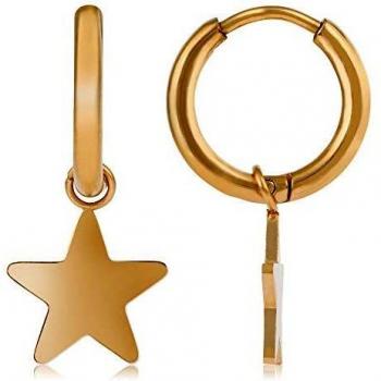 Córdoba Jewels | Pendientes en plata de ley 925 bañada en oro con diseño Mini Aros Estrella Gold