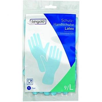 BINGOLD 1 par de guantes protectores de látex, color azul