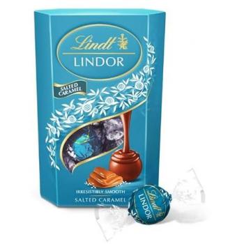 Bombones Lindor Cornet de Caramelo Salado 200g - Deliciosos bombones con interior cremoso de caramelo salado, aproximadamente 16 unidades