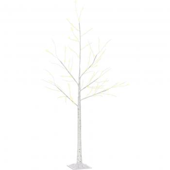 Outsunny Árbol de Abedul 150 cm de Altura con 210 Luces LED Ramas Flexibles y Base para Decoración de Fiestas Cumpleaños Bodas 20x20x150 cm Blanco Cálido