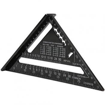 Escuadra Aluminio Carpintero Escuadra de Carpintero de Transportador de ángulode Triángulo de Aleación de Aluminio Métrica de 7 Pulgadas Negra