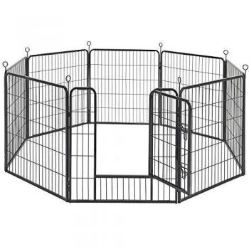 Corral Plegable para Perros y Mascotas 80x80 cm, Ideal para Cachorros y Conejos, Disponible en Gris o Negro