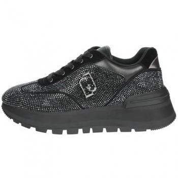 Liu Jo Black Strass Platform Sneakers for Women, Size 7 US