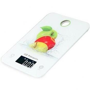 Orbegozo PC 1020 - Báscula de cocina, pantalla LCD, pulsadores táctiles, función auto-apagado, indicador de carga energética, capacidad máx. 5 kg, funciona a pilas