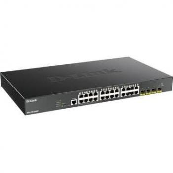 D-Link DGS-1250-28XMP 28-Port Gigabit Smart Managed PoE+ Switch with 4 SFP Ports