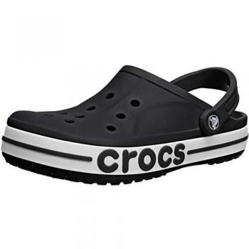Crocs Women's Men's & Women's Bayaband Clog, Black/White, M3/W4