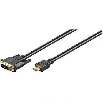 Goobay 51881 DVI-D/HDMI Cable, Gold-plated, Black, 1.8 m Cable Length