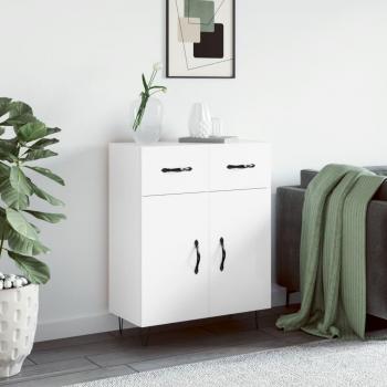 Aparador de madera multicapa blanco pulido 69,5x34x90 cm