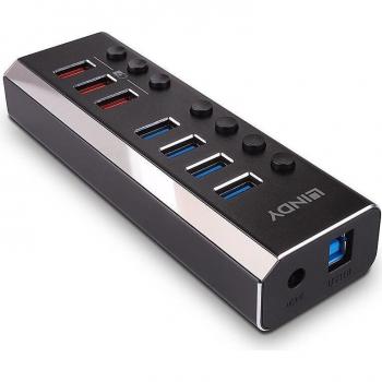 Lindy 4 Port USB 3.0 Hub with 3 Quick Charge 3.0 Ports