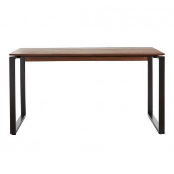 Escritorio de madera oscura y metal negro 138 cm OPAL Miliboo