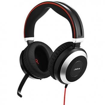 Jabra Evolve 80 Stereo UC USB-C Auriculares Diadema con Cable para Oficina y Centro de Llamadas - Conexión USB Tipo C