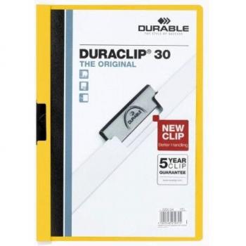 DURABLE Lot de 3 Chemises à clip DURACLIP ORIGINAL 30, format A4, jaune