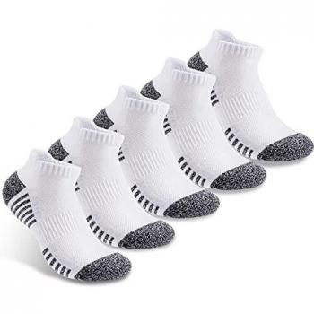 Gozlu Calcetines Mujer Tobilleros, 5 Pares Calcetines de Antiampollas Deporte, Cortos Calcetin Transpirable Algodon para Running,Trekking, Camping, Senderismo, Talla 35-42