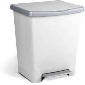 Cubo de Basura Tatay Millenium con Pedal, 23 Litros, Fabricado en Plástico Polipropileno, Color Blanco, Dimensiones 33.5 x 30 x 39 cm