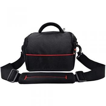 FOSOTO Bolsa Funda Cámara Réflex DSLR SLR Negra de Hombro Antigolpe para Canon Powershot SX540 SX530 SX530 SX60, Nikon B500 D3500, D7500 Sony DSC HX400V a7II a6400, Panasonic LUMIX DC-S5KE-K