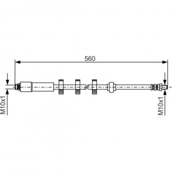Tubo de freno BOSCH 1 987 481 290 - Latiguillo de freno, alta resistencia, material flexible, compatible con sistemas de frenos hidráulicos, longitud exacta para instalación directa