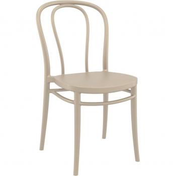 Victor Polypropylene Indoor and Outdoor Side Chair - Taupe