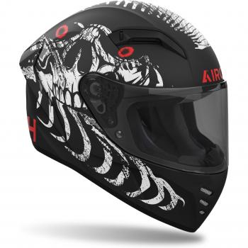 Airoh Casco Integral Connor Myth Negro Adulto con diseño en negro, blanco y rojo