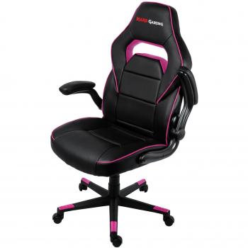 Silla de Juego Ajustable Mars Gaming MGC117 con Reposabrazos Abatibles, Color Rosa/Negro
