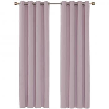 Deconovo Cortinas Opacas Telas Termicas Aislantes Frio Calor Ruido Luz Rayos UV para Salon y Dormitorio Conjunto de 2 Piezas 140 x 280 cm Rosa Claro