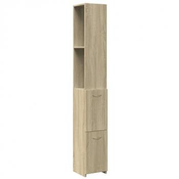 Armario de baño madera contrachapada roble Sonoma 25x26,5x170cm Marrón